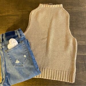 Ann Taylor Vintage Tan Knit Tank Top